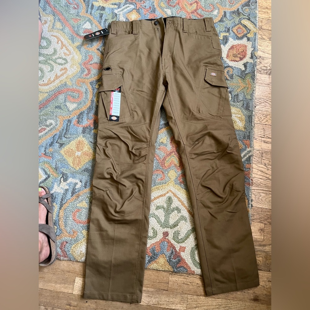 Dickies Men's Tan Cargo Work Pants with Pockets